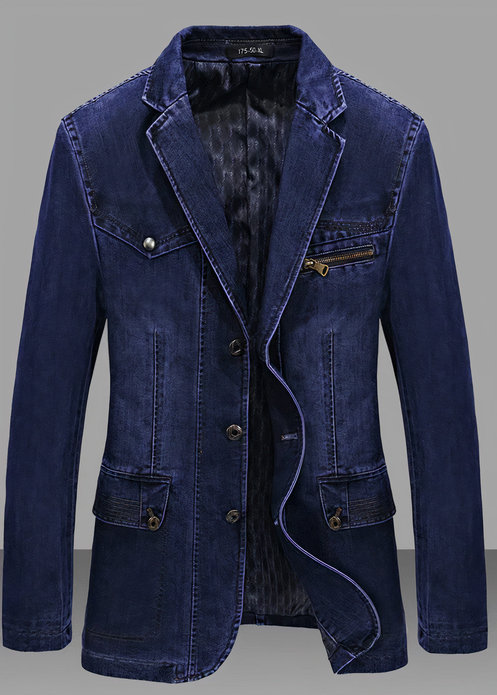 Caspar Herren Jeansjacke aus Leinen