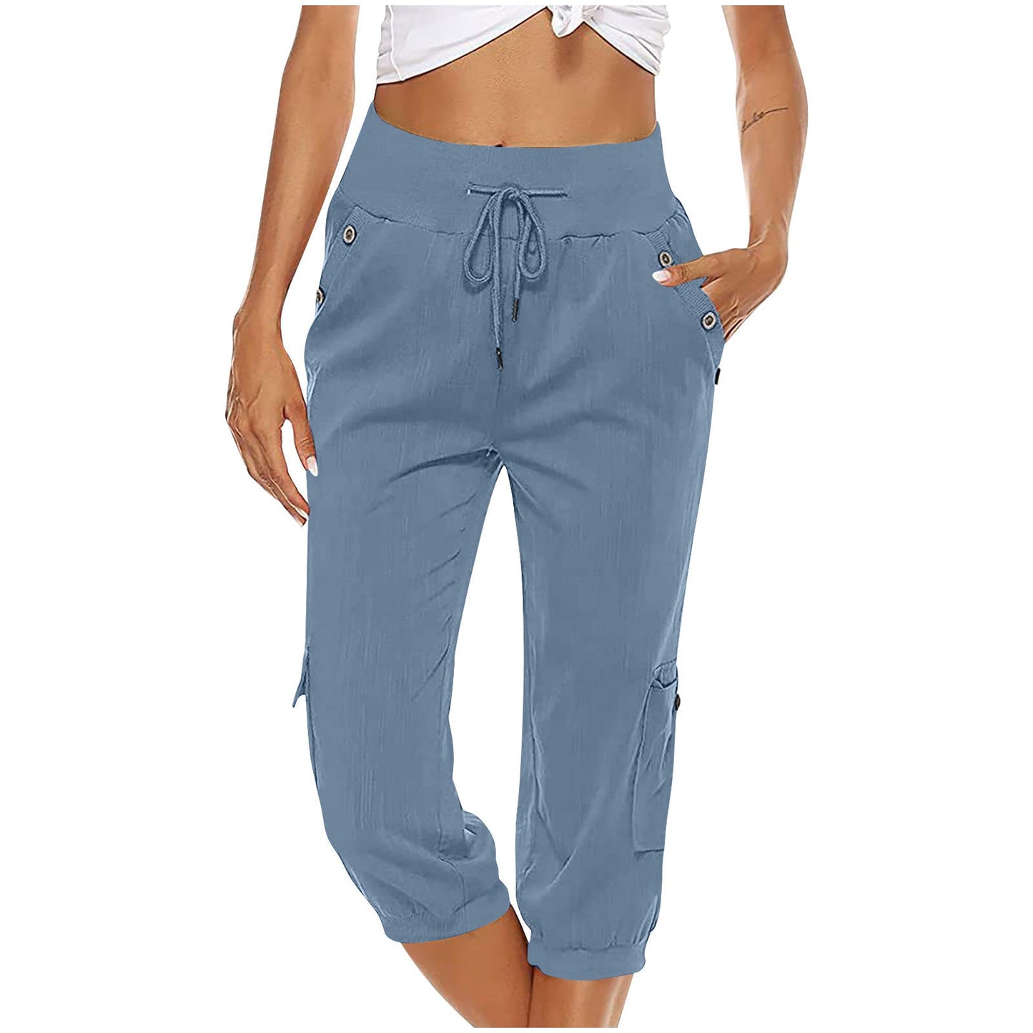 Charmaine Hose: gerade, elastische Taille mit Kordelzug