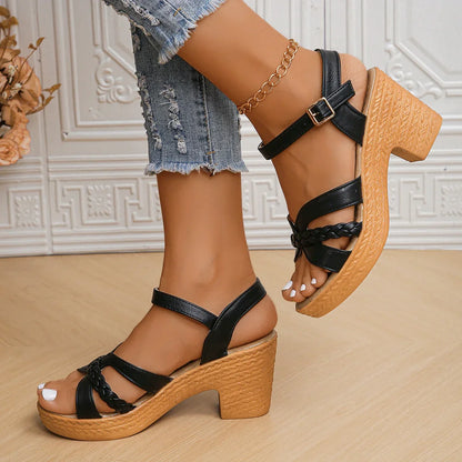 Charmela™ – Elegante Plattform High Heels Sandalen mit Knöchelriemen