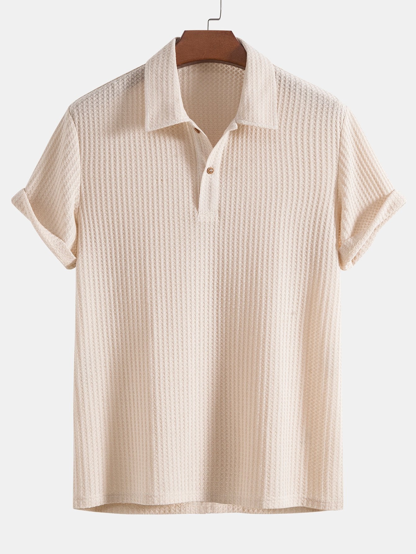 Chen Waffel-Poloshirt aus Strick