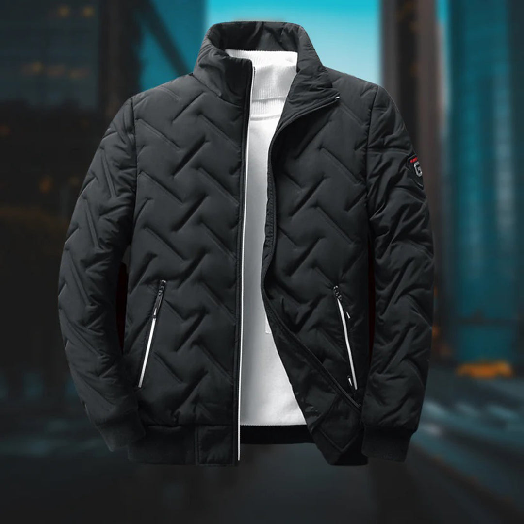 Clintons modische Jacke mit Windschutz