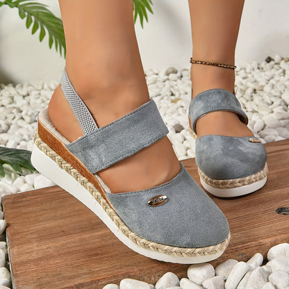 ComfyStride™ – Damen Plateau Sandalen mit elastischem Knöchelriemen
