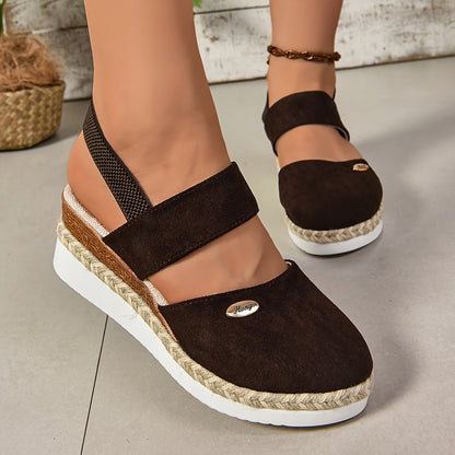 ComfyStride™ – Damen Plateau Sandalen mit elastischem Knöchelriemen