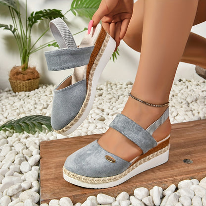 ComfyStride™ – Damen Plateau Sandalen mit elastischem Knöchelriemen