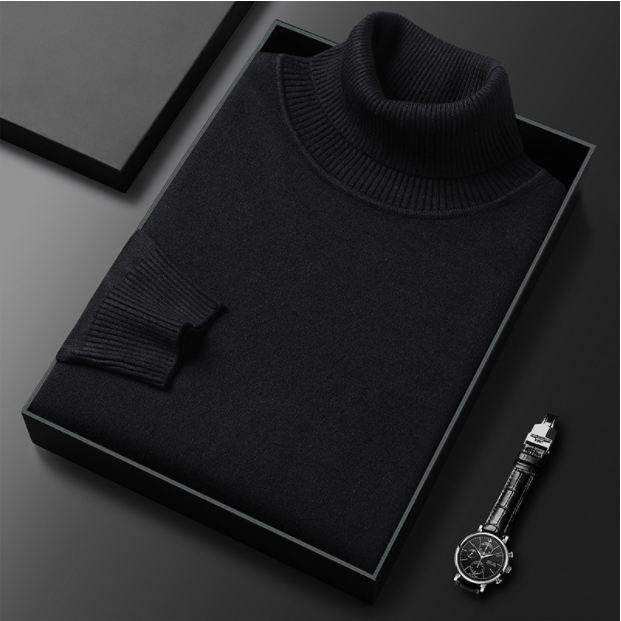 CosmoWarm™ – Premium Herren Kaschmir & Baumwoll Rollkragenpullover