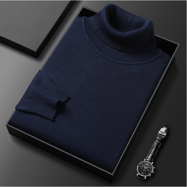 CosmoWarm™ – Premium Herren Kaschmir & Baumwoll Rollkragenpullover
