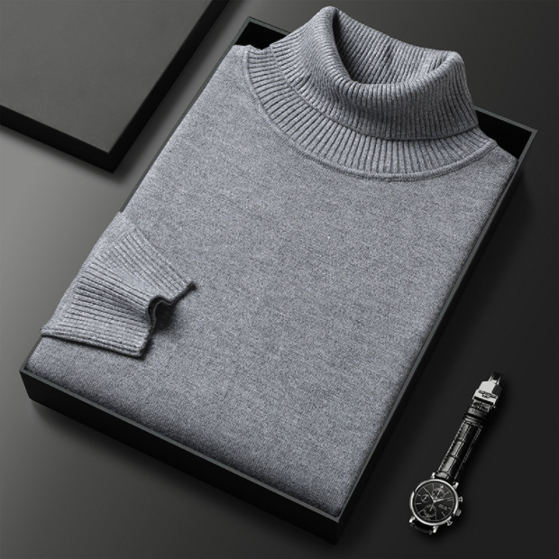 CosmoWarm™ – Premium Herren Kaschmir & Baumwoll Rollkragenpullover