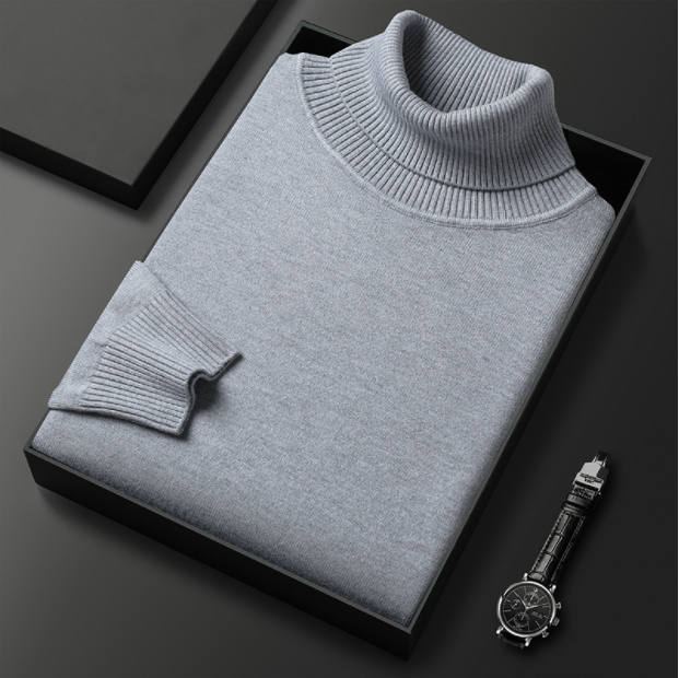 CosmoWarm™ – Premium Herren Kaschmir & Baumwoll Rollkragenpullover