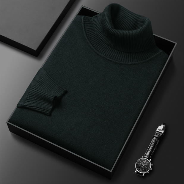 CosmoWarm™ – Premium Herren Kaschmir & Baumwoll Rollkragenpullover