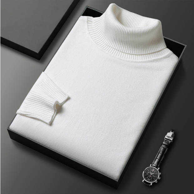 CosmoWarm™ – Premium Herren Kaschmir & Baumwoll Rollkragenpullover