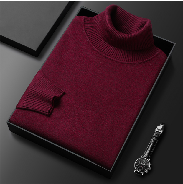 CosmoWarm™ – Premium Herren Kaschmir & Baumwoll Rollkragenpullover