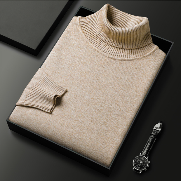CosmoWarm™ – Premium Herren Kaschmir & Baumwoll Rollkragenpullover