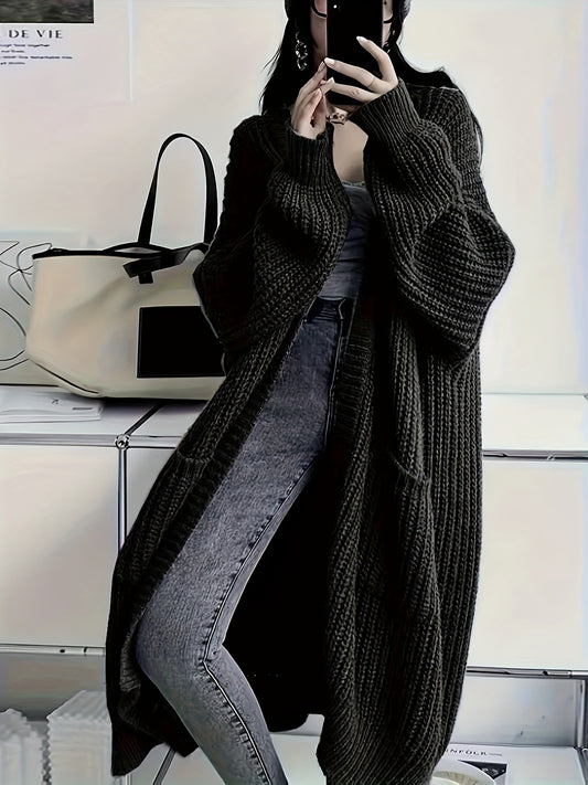 CozyLuxe™ – Eleganter Langer Damen Cardigan mit Weichem Strickstoff