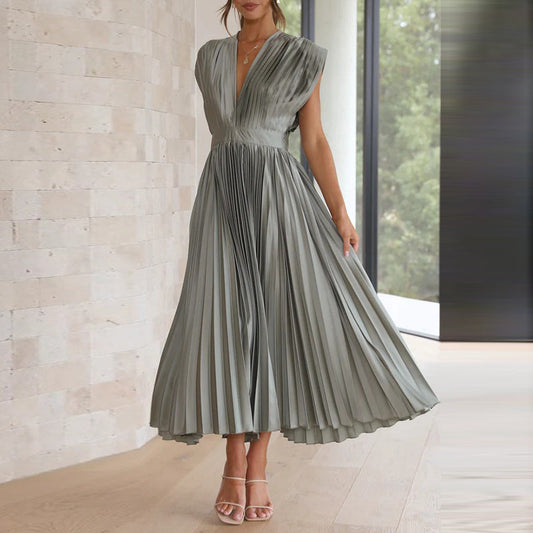 Cripes™ – Damen Kleid Hochzeitsgast mit V-Ausschnitt für Elegante Anlässe-1