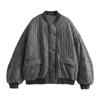 Damen Bomberjacke, grau, sitzende Passform | Hervert