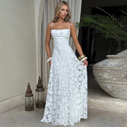 Damen Elegantes Abendkleid mit feinen Blumenmustern und raffinierten Details WW