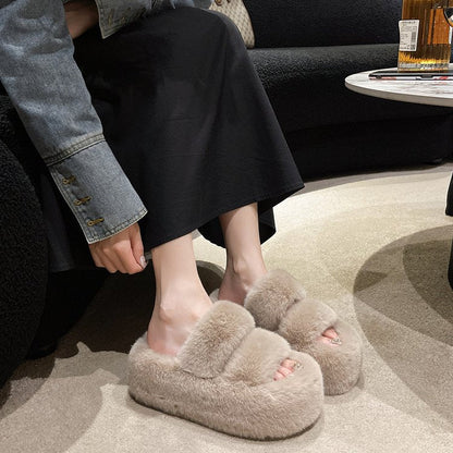 Damen Flauschige Hausschuhe mit bequemer Polsterung und weichem Obermaterial