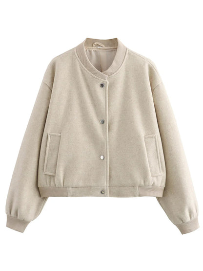 Damen Gepolstertes weiches Bomberjacke