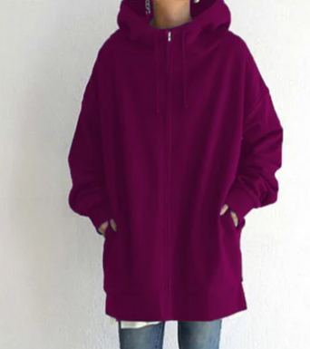 Damen Hoodie mit übergroßen Reißverschluss von Elarova