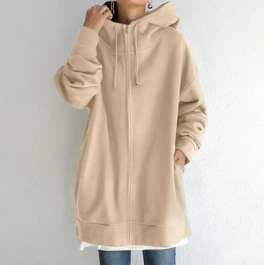 Damen Hoodie mit übergroßen Reißverschluss von Elarova