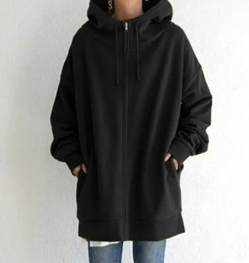 Damen Hoodie mit übergroßen Reißverschluss von Elarova