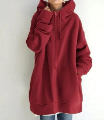 Damen Hoodie mit übergroßen Reißverschluss von Elarova