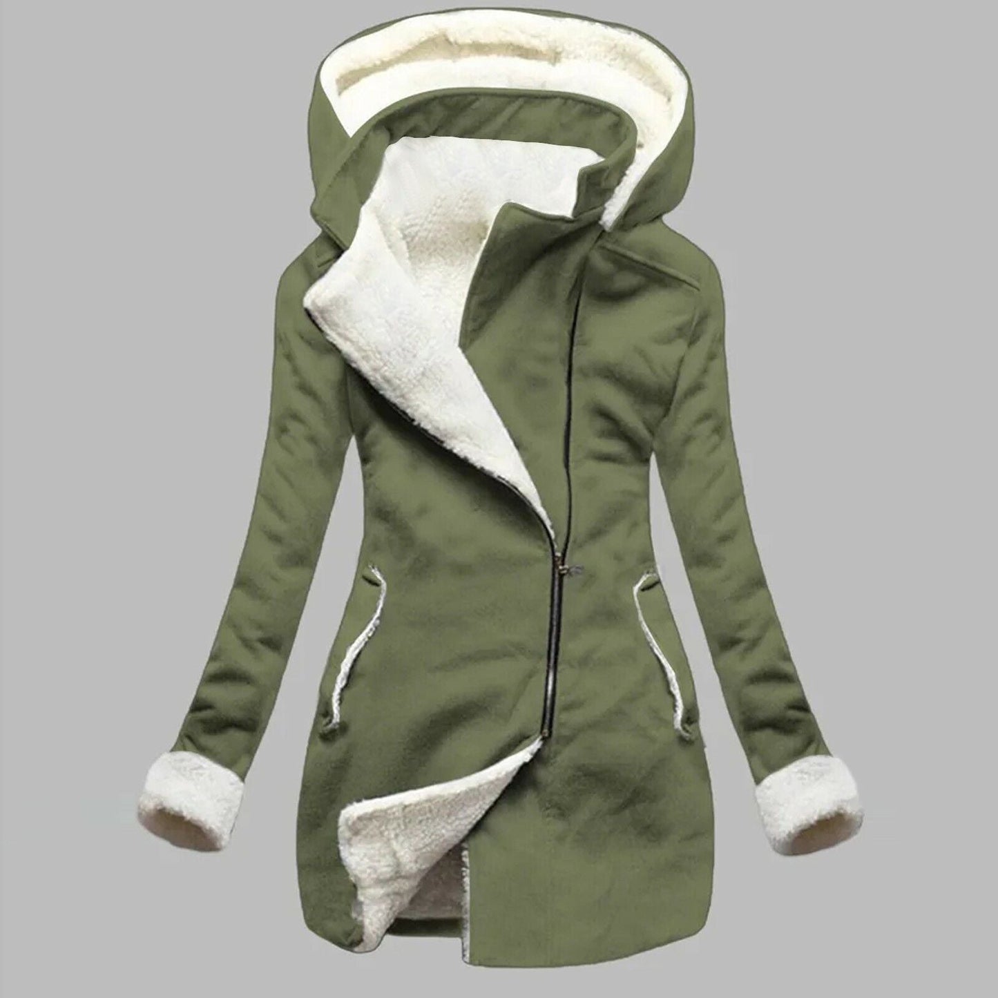 Damen Kapuzenjacke Bridget mit glatten Reißverschluss-Seitentaschen