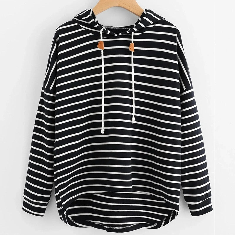 Damen Kapuzenpullover von Hanna mit lässigem Streifenmuster