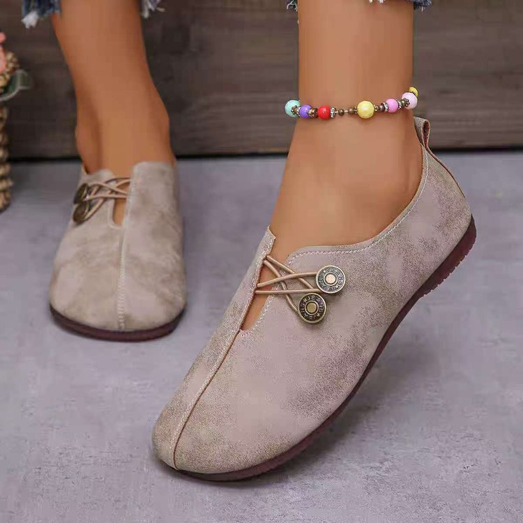 Damen Komfortable und stilvolle Slipper mit dekorativen Schnürdetails