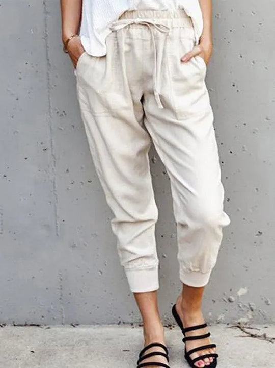 Damen-Leinenhose Blaire aus leichter Baumwollmischung
