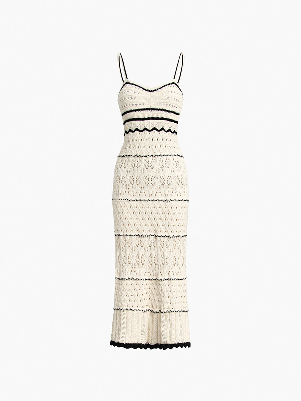 Damen-Maxikleid im Old-Money-Stil, grob gestrickt