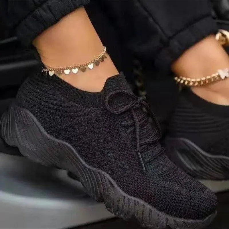 Damen Mesh Atmungsaktive Schnürsneaker