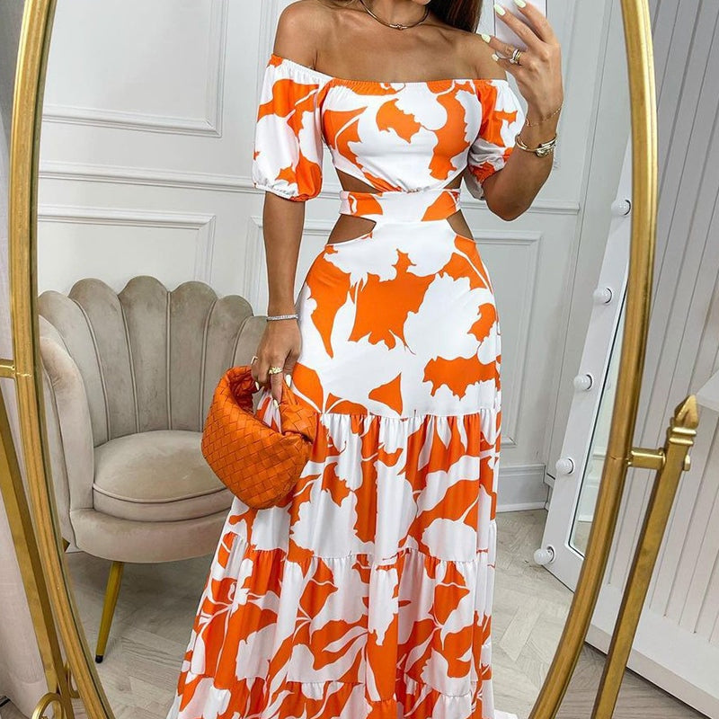 Damen-Midikleid mit Ausschnitt und Cut-out