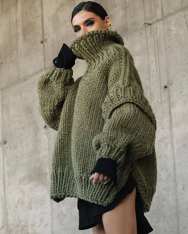Damen-Pullover Lina: Oversized Rollkragen, modisch