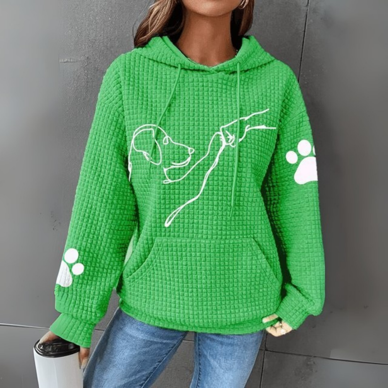 Damen Pullover | Lockerer Kapuzenpullover mit Frontprint