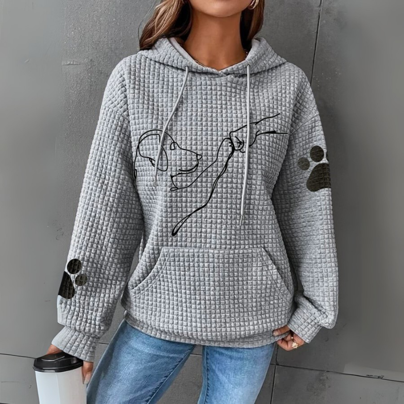 Damen Pullover | Lockerer Kapuzenpullover mit Frontprint