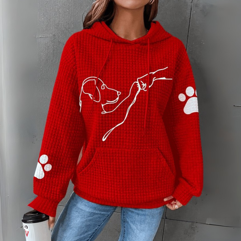 Damen Pullover | Lockerer Kapuzenpullover mit Frontprint