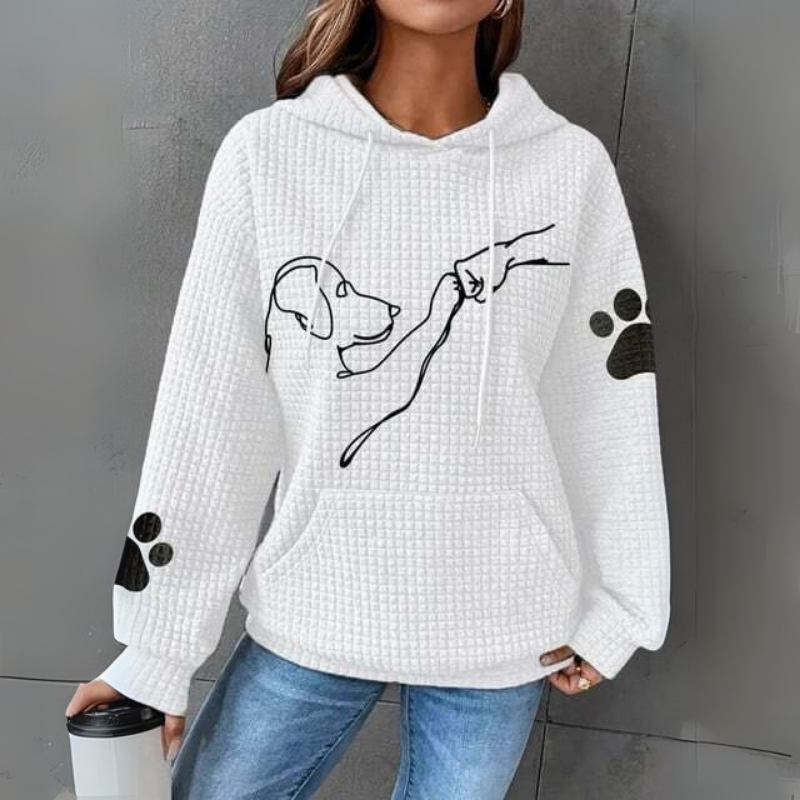 Damen Pullover | Lockerer Kapuzenpullover mit Frontprint