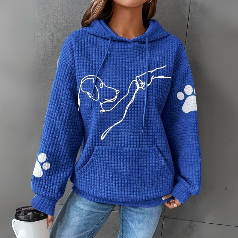 Damen Pullover | Lockerer Kapuzenpullover mit Frontprint