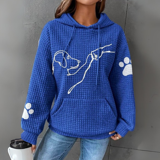 Damen Pullover | Lockerer Kapuzenpullover mit Frontprint