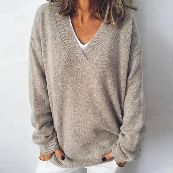 Damen Pullover | Modern gestrickt mit V-Ausschnitt