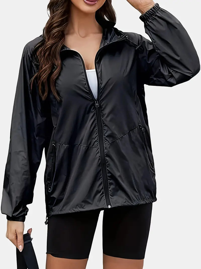 Damen Sportjacke mit Kapuze, große Größen - 100% Polyester von Ellithon