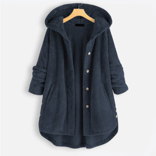 Elarova |  Damen-Strickjacke mit Kapuze für den Winter