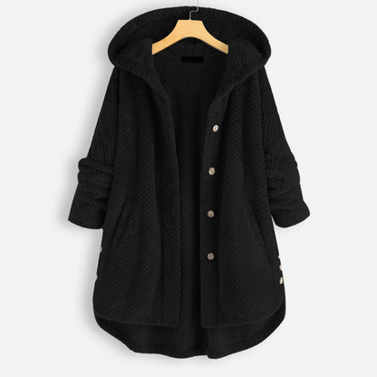 Elarova |  Damen-Strickjacke mit Kapuze für den Winter