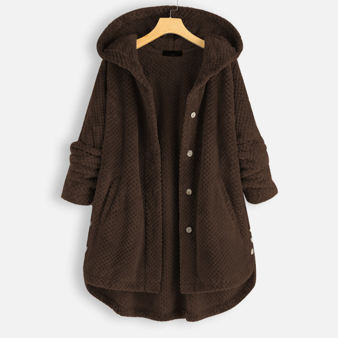 Elarova |  Damen-Strickjacke mit Kapuze für den Winter