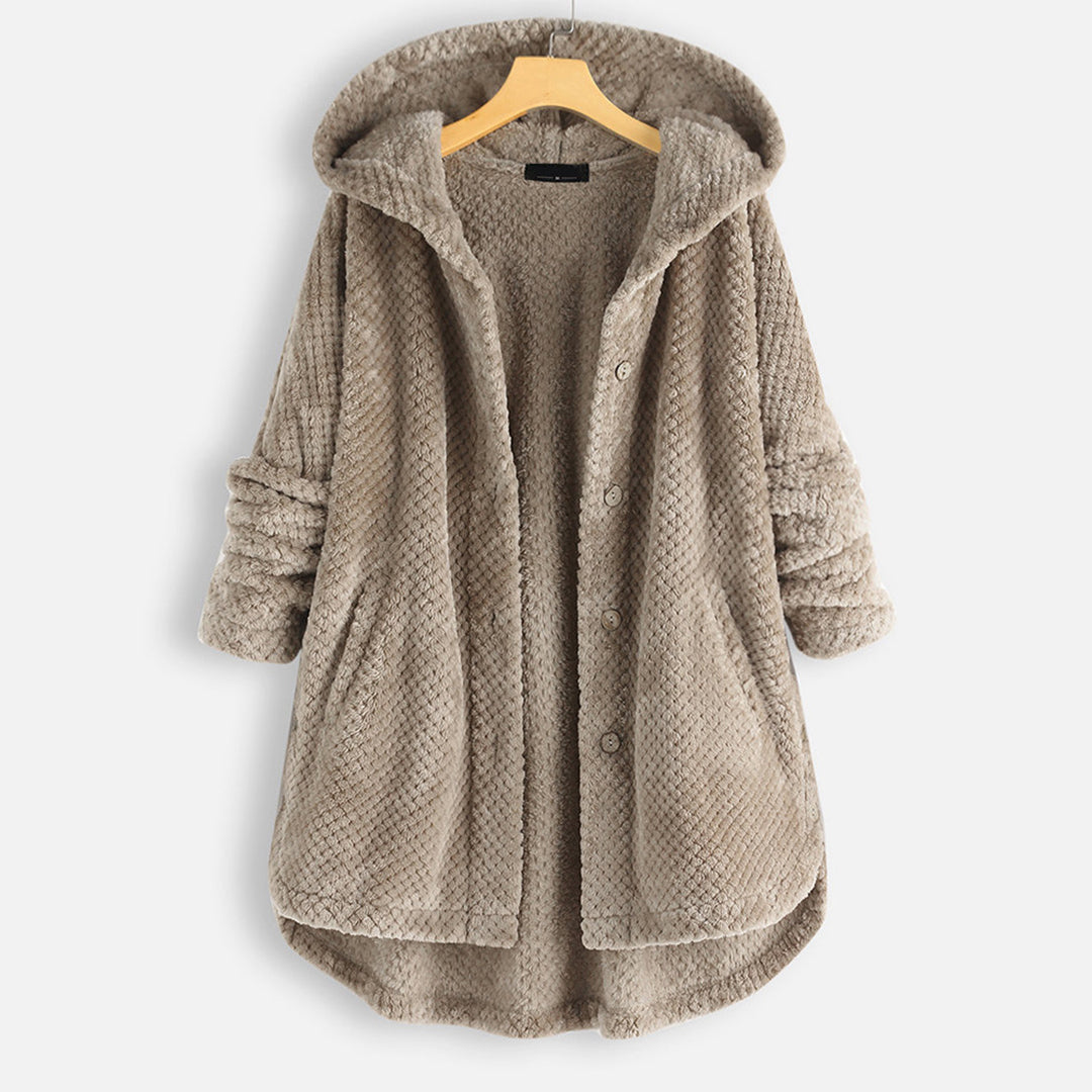 Elarova |  Damen-Strickjacke mit Kapuze für den Winter