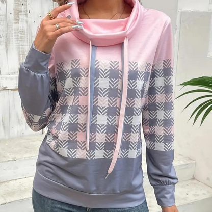 Damen-Sweatshirt: Modernes, bequemes Karo-Design
