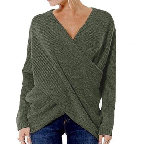 Elarova |  Damen Pullover mit Kreuzdetail