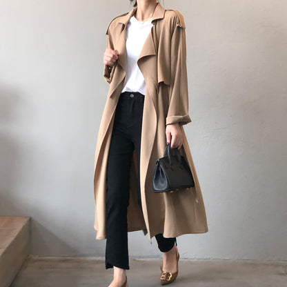 Elarova |  Damen Retro Baggy-Trenchcoat