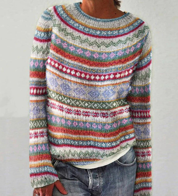 Damenpullover Marlene mit bunten Streifen